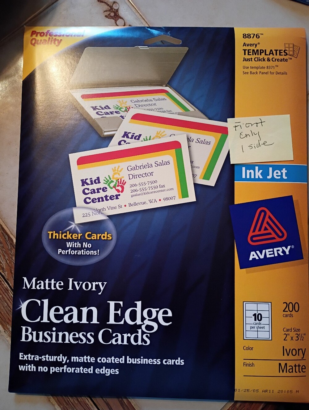 Avery Matte Ivory Clean Edge Business Cards - 200 Cards